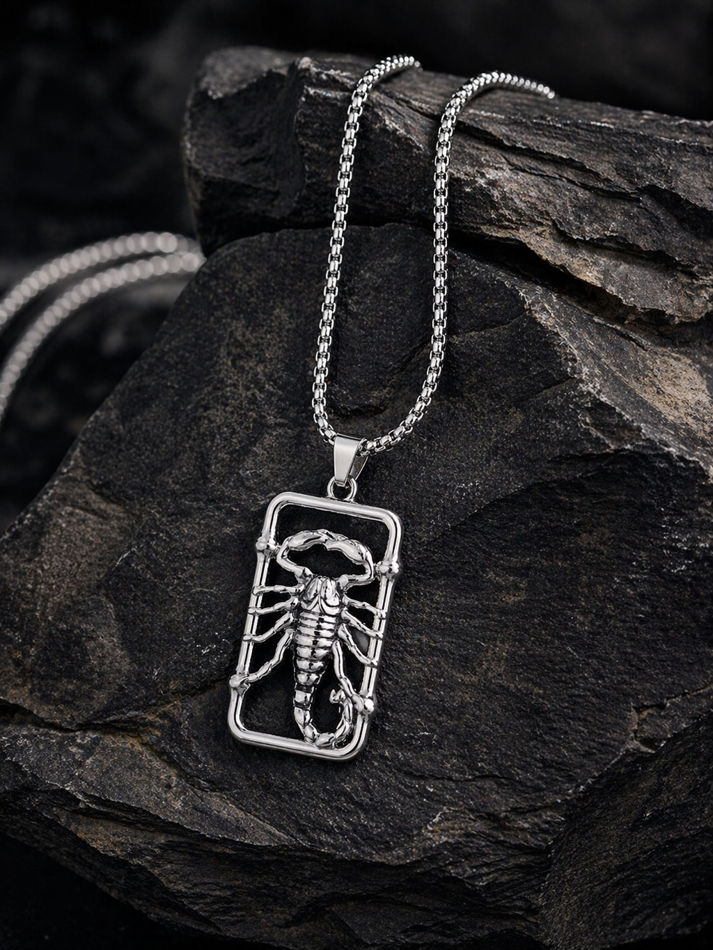 Scorpion Silver Pendant Necklace | Premium Statement Chain