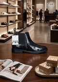 ZARA Croco Chelsea Boots Z-6 – Premium Textured Leather